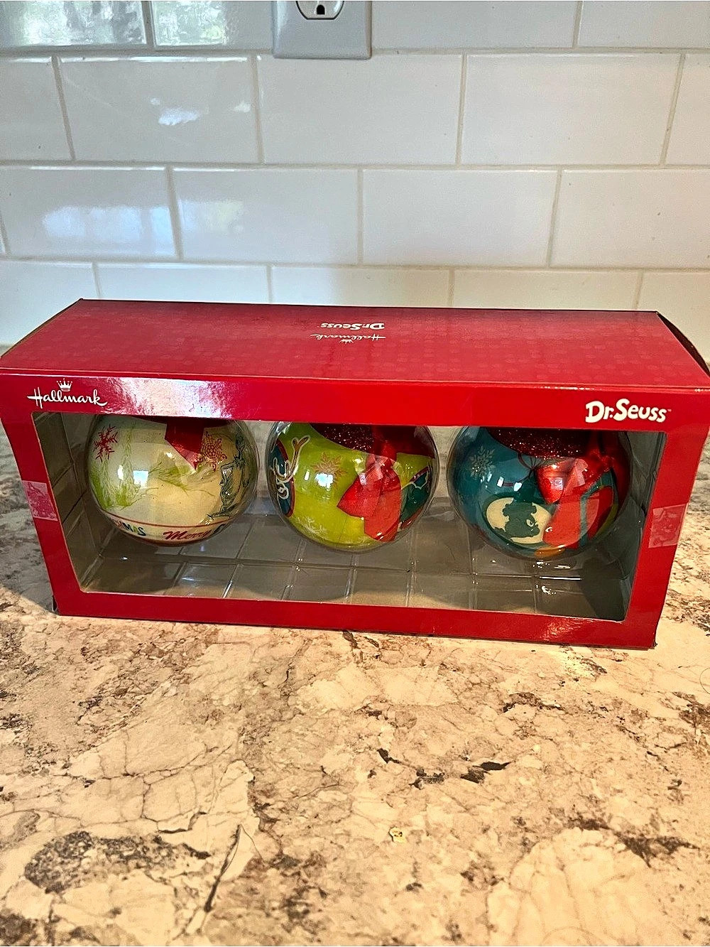 2013 Hallmark Dr. Seuss How the Grinch Stole Christmas Ball Ornaments Set of 3